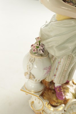 Lot 90 - A LARGE PAIR OF 19TH CENTURY MEISSEN PORCELAIN FIGURES