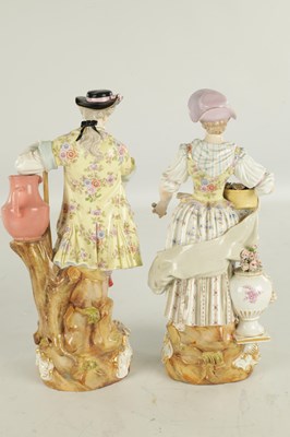 Lot 90 - A LARGE PAIR OF 19TH CENTURY MEISSEN PORCELAIN FIGURES