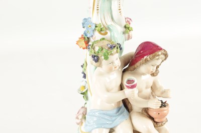 Lot 115 - A PAIR OF 19TH CENTURY MEISSEN PORCELAIN CANDELABRA