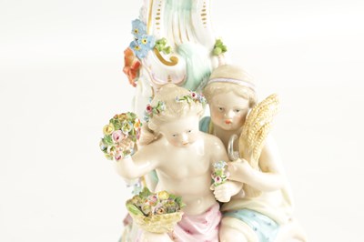 Lot 115 - A PAIR OF 19TH CENTURY MEISSEN PORCELAIN CANDELABRA