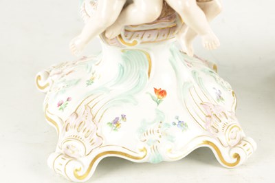 Lot 115 - A PAIR OF 19TH CENTURY MEISSEN PORCELAIN CANDELABRA