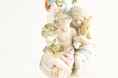 Lot 115 - A PAIR OF 19TH CENTURY MEISSEN PORCELAIN CANDELABRA