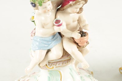 Lot 115 - A PAIR OF 19TH CENTURY MEISSEN PORCELAIN CANDELABRA