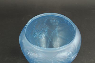 Lot 34 - A RENE LALIQUE BLUE STAINED 'NEFLIERS' VASE