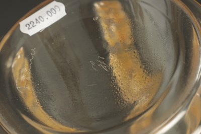 Lot 33 - AN R LALIQUE SIX-FIGURINE AMBER STAINED GLASS DECANTER