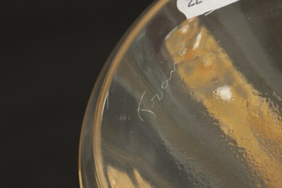 Lot 33 - AN R LALIQUE SIX-FIGURINE AMBER STAINED GLASS DECANTER