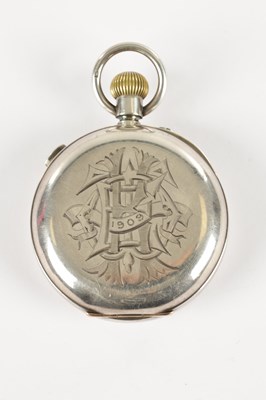 Lot 375 - S. SMITH & SON, LONDON. A LATE 19TH CENTURY SILVER KEYLESS LEVER SPLIT-SECOND CHRONOGRAPH POCKET WATCH