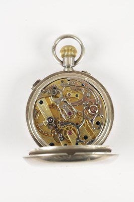 Lot 375 - S. SMITH & SON, LONDON. A LATE 19TH CENTURY SILVER KEYLESS LEVER SPLIT-SECOND CHRONOGRAPH POCKET WATCH