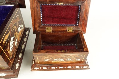 Lot 246 - TWO 20TH CENTURY INDIAN HARDWOOD LIDDED BOXES