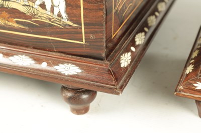 Lot 246 - TWO 20TH CENTURY INDIAN HARDWOOD LIDDED BOXES