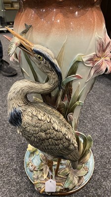 Lot 102 - A LARGE 19TH CENTURY MAJOLICA STICK STAND