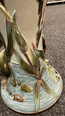 Lot 102 - A LARGE 19TH CENTURY MAJOLICA STICK STAND