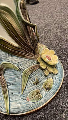 Lot 102 - A LARGE 19TH CENTURY MAJOLICA STICK STAND