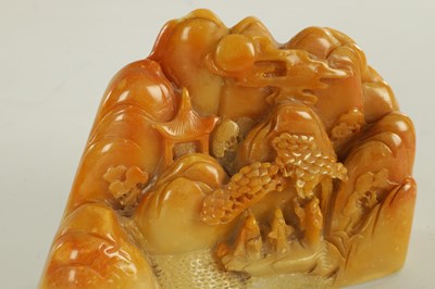 Lot 290 - A CHINESE SOAPSTONE CARVED SCULPTURE