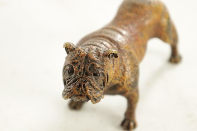 Lot 680 - A 20TH CENTURY COLD PAINTED BRONZE SCULPTURE OF A BULLDOG BY BERGMAN