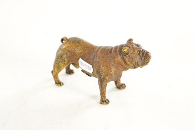 Lot 680 - A 20TH CENTURY COLD PAINTED BRONZE SCULPTURE OF A BULLDOG BY BERGMAN