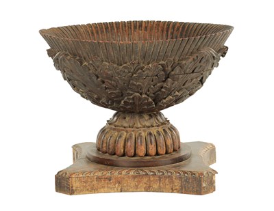 Lot 192 - AN UNUSUAL REGENCY ANGLO INDIAN CARVED HARDWOOD JARDINIERE