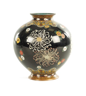 Lot 225 - A JAPANESE MEIJI PERIOD CLOISONNE VASE