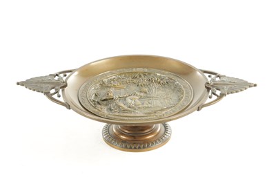 Lot 774 - A MID TO LATE 19TH CENTURY FRENCH BRONZE TAZZA