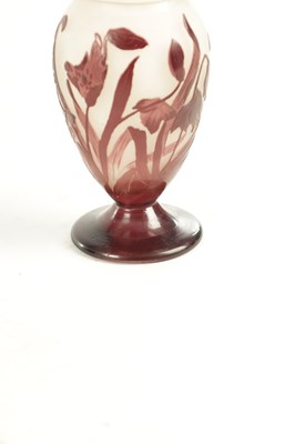 Lot 21 - A SIGNED EMILE GALLE CAMEO ART TAPERING OVOID CABINET VASE