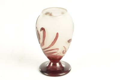 Lot 21 - A SIGNED EMILE GALLE CAMEO ART TAPERING OVOID CABINET VASE