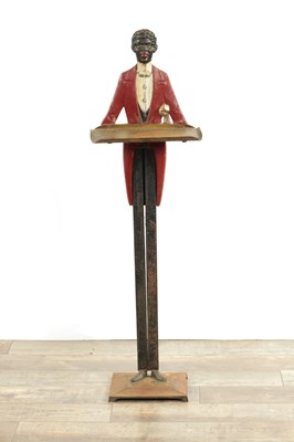 Lot 611 - A 19TH CENTURY PAINTED CAST IRON STANDING DUMB WAITER