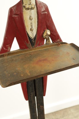 Lot 611 - A 19TH CENTURY PAINTED CAST IRON STANDING DUMB WAITER