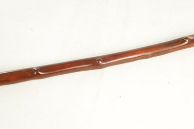 Lot 509 - AN EARLY 19TH CENTURY FOLK ART CARVED WALKING STICK