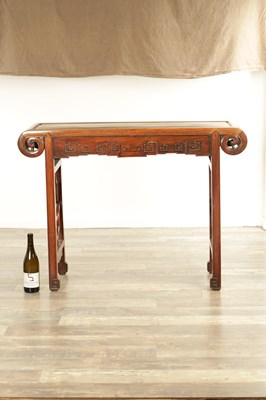 Lot 137 - A LATE 19TH CENTURY CHINESE HARDWOOD ALTAR TABLE POSSIBLY HUANGHUALI WOOD