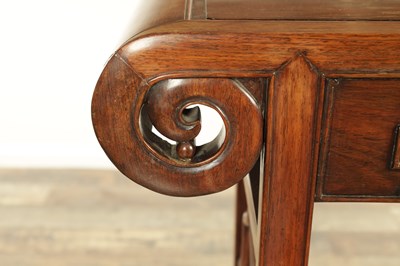 Lot 137 - A LATE 19TH CENTURY CHINESE HARDWOOD ALTAR TABLE POSSIBLY HUANGHUALI WOOD