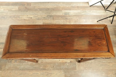 Lot 137 - A LATE 19TH CENTURY CHINESE HARDWOOD ALTAR TABLE POSSIBLY HUANGHUALI WOOD