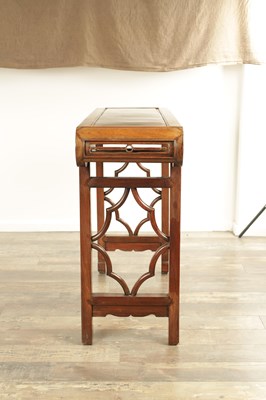 Lot 137 - A LATE 19TH CENTURY CHINESE HARDWOOD ALTAR TABLE POSSIBLY HUANGHUALI WOOD