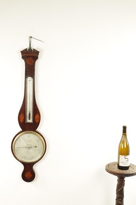 Lot 1009 - FRANCIS SALTERY & CO. HOLBORN HILL, LONDON. A GEORGE III INLAID MAHOGANY WHEEL BAROMETER