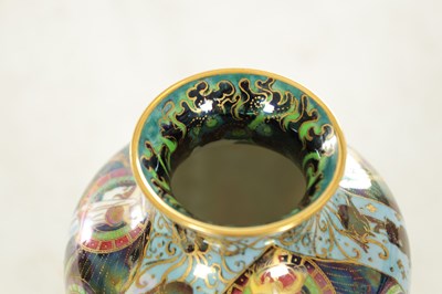 Lot 93 - A GOOD EARLY 20TH CENTURY WEDGWOOD FAIRYLAND LUSTRE “CANDLEMAS” DESIGN CABINET VASE BY DAISY MAKEIG JONES