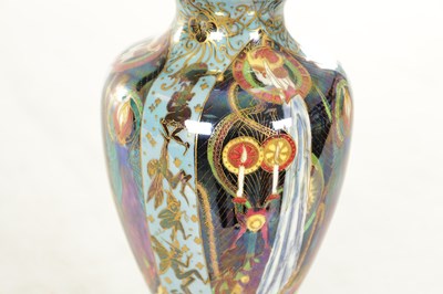 Lot 93 - A GOOD EARLY 20TH CENTURY WEDGWOOD FAIRYLAND LUSTRE “CANDLEMAS” DESIGN CABINET VASE BY DAISY MAKEIG JONES