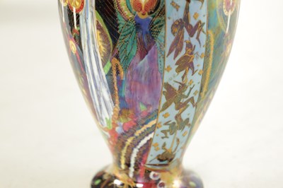 Lot 93 - A GOOD EARLY 20TH CENTURY WEDGWOOD FAIRYLAND LUSTRE “CANDLEMAS” DESIGN CABINET VASE BY DAISY MAKEIG JONES