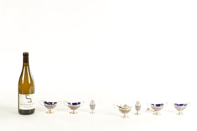 Lot 479 - A LATE VICTORIAN CASED TABLE CONDIMENT SET