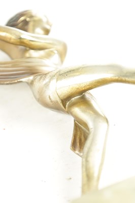 Lot 751 - JOSEF LORENZL (1892 - 1950) AN ART DECO SILVERED BRONZE FIGURE OF A DANCING GIRL
