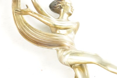 Lot 751 - JOSEF LORENZL (1892 - 1950) AN ART DECO SILVERED BRONZE FIGURE OF A DANCING GIRL