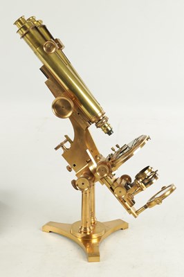 Lot W.H. BULLOCH, CHICAGO. A FINE LATE 19TH CENTURY AMERICAN EXHIBITION BINOCULAR MICROSCOPE