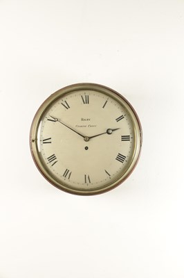 Lot 1158 - RIGBY, CHARING CROSS. A GEORGE III MAHOGANY 12” CONVEX WOODEN DIAL CLOCK