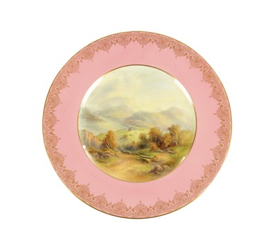 Lot 51 - A ROYAL WORCESTER CABINET PLATE PAINTED BY JAMES STINTON