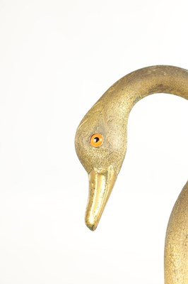 Lot 494 - A LATE 19TH CENTURY GILT METAL SWAN'S HEAD WALKING STICK