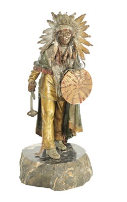 Lot 739 - A FINE LATE 19TH CENTURY AUSTRIAN COLD-PAINTED BRONZE SCULPTURE IN THE MANNER OF FRANZ BERGMAN