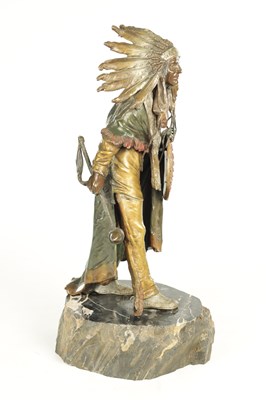 Lot 739 - A FINE LATE 19TH CENTURY AUSTRIAN COLD-PAINTED BRONZE SCULPTURE IN THE MANNER OF FRANZ BERGMAN