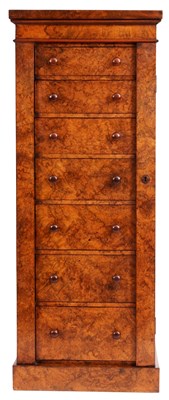 Lot 730 - A good 19th Century burr Walnut WELLINGTON...