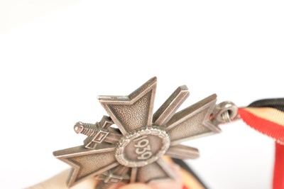 Lot 538 - A GERMAN WW2 SILVER KNIGHT'S CROSS OF THE WAR - MERIT CROSS WITH SWORDS