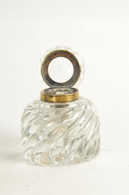 Lot 6 - A LATE 19TH CENTURY OVERSIZED DESK INK BOTTLE BACCARAT STYLE