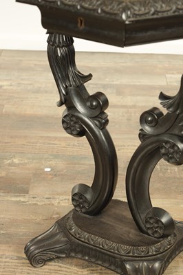 Lot 266 - A 19TH CENTURY CEYLONESE EBONY AND SPECIMEN WOOD OCCASIONAL TABLE