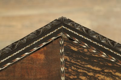 Lot 266 - A 19TH CENTURY CEYLONESE EBONY AND SPECIMEN WOOD OCCASIONAL TABLE